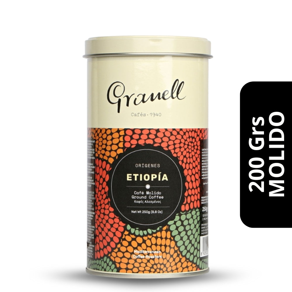 Café Granell Origen Etiopía Molido 200g — 100% arábica de Etiopía, notas florales y afrutadas