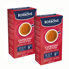 2x Café Borbone Espresso Intenso Molido 250g — blend 30% arábica y 70% robusta, intensidad 9/10