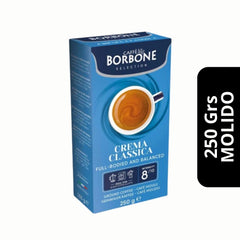 Café Borbone Crema Classica Molido 250g — blend napolitano equilibrado con crema densa