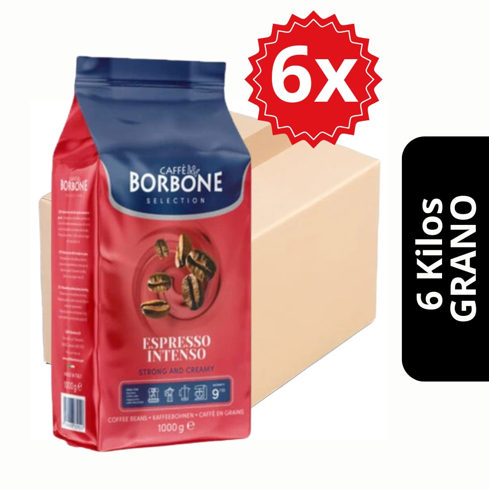 Pack 6kg Borbone Espresso Intenso en Grano — 30% arábica y 70% robusta para cafeterías