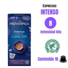 Mövenpick Intenso cápsulas Nespresso® — cápsulas suizas de intensidad alta