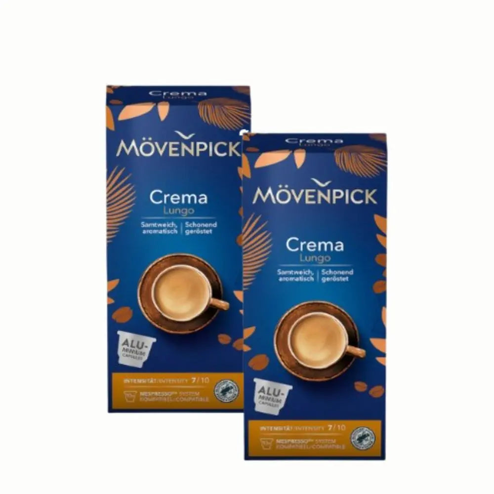 2x Mövenpick Crema Lungo cápsulas Nespresso® — pack 2x cápsulas suizas, lungo cremoso