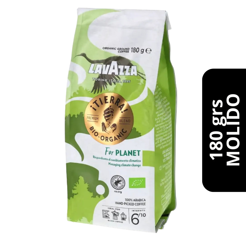 Café Lavazza For Planet Molido 180g — 100% arábica orgánico Rainforest Alliance