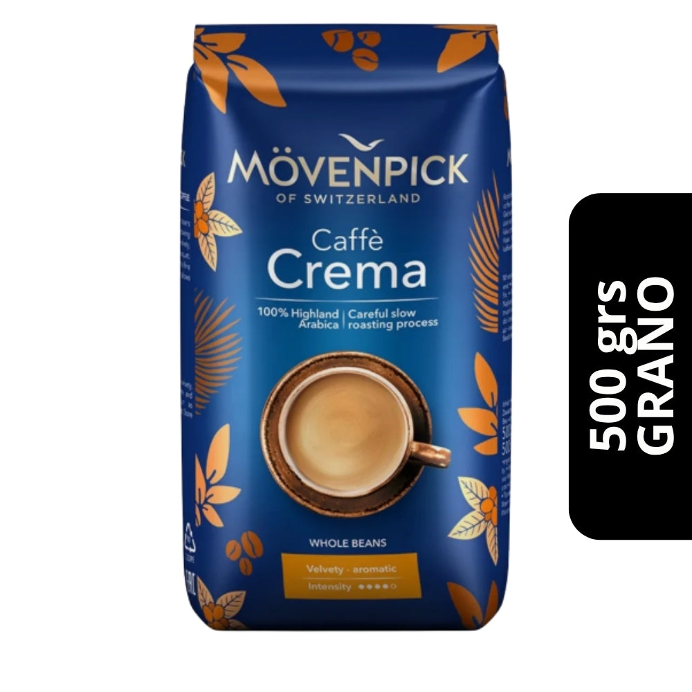 Café Mövenpick Caffé Crema en Grano 500g — blend suizo de crema abundante