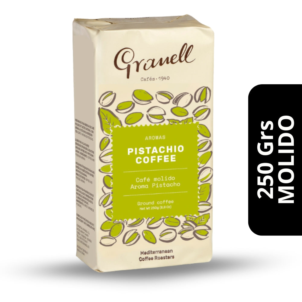 Café Granell Pistacho Molido 250g — 100% arábica aromatizado, aroma exótico a pistacho