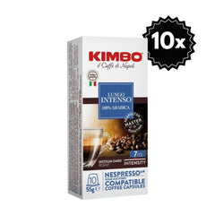 100 Cápsulas Nespresso Kimbo Lungo — cápsulas Nespresso Lungo, aroma suave y cuerpo profundo