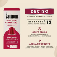 2x Cápsulas Bialetti Deciso Nespresso — vista lateral del pack