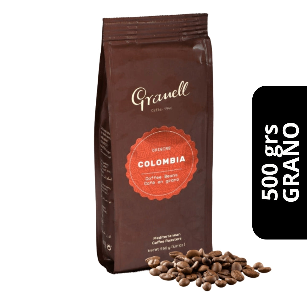 Café Granell Colombia en Grano 500g — 100% arábica de Colombia, notas florales y cítricas