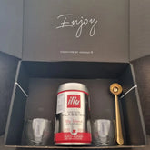 Gift Box Experiencia Café Illy Light — 2 tazas, cuchara dosificadora y molido Classico 250g