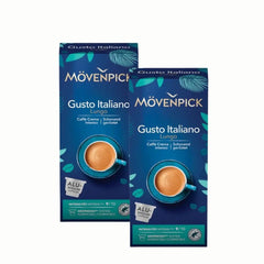 2x Mövenpick Crema Gusto Italiano Lungo Nespresso® — pack 2x cápsulas suizas lungo estilo italiano