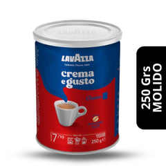 Café Lavazza Crema e Gusto Molido 250g — blend 80% robusta y 20% arábica, notas de chocolate