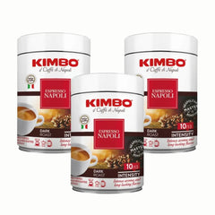 3x Café Kimbo Napoli Molido 250g — molido napolitano 80% arábica, cremoso