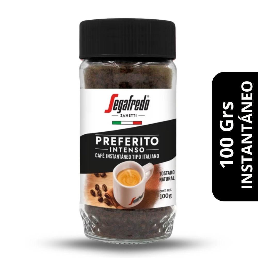 Café Segafredo Preferito Intenso Instantáneo 100g — instantáneo 9/10, notas de cacao