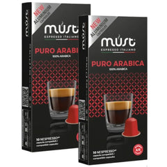 Pack 2x Cápsulas Must Puro Arábica para Nespresso — 100% arábica, intensidad 6/8