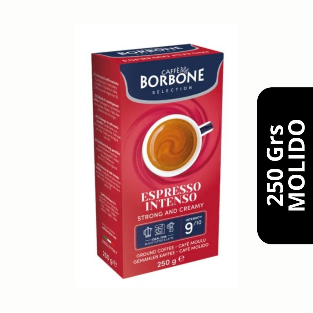 Café Borbone Espresso Intenso Molido — blend napolitano 30% arábica y 70% robusta