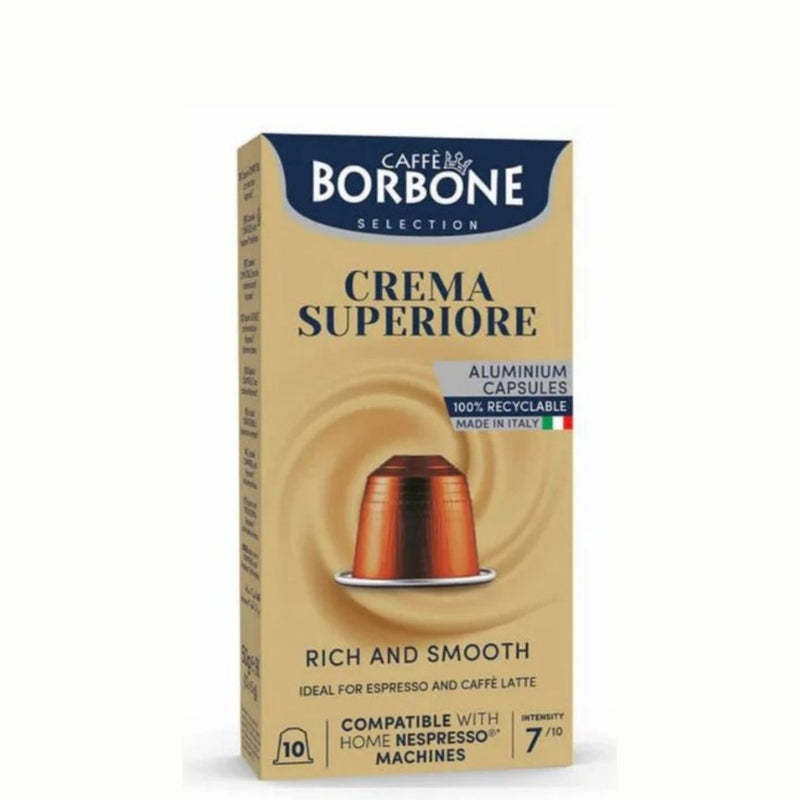 Cápsulas Borbone Crema Superiore para Nespresso — cremoso, 7/10, notas de chocolate