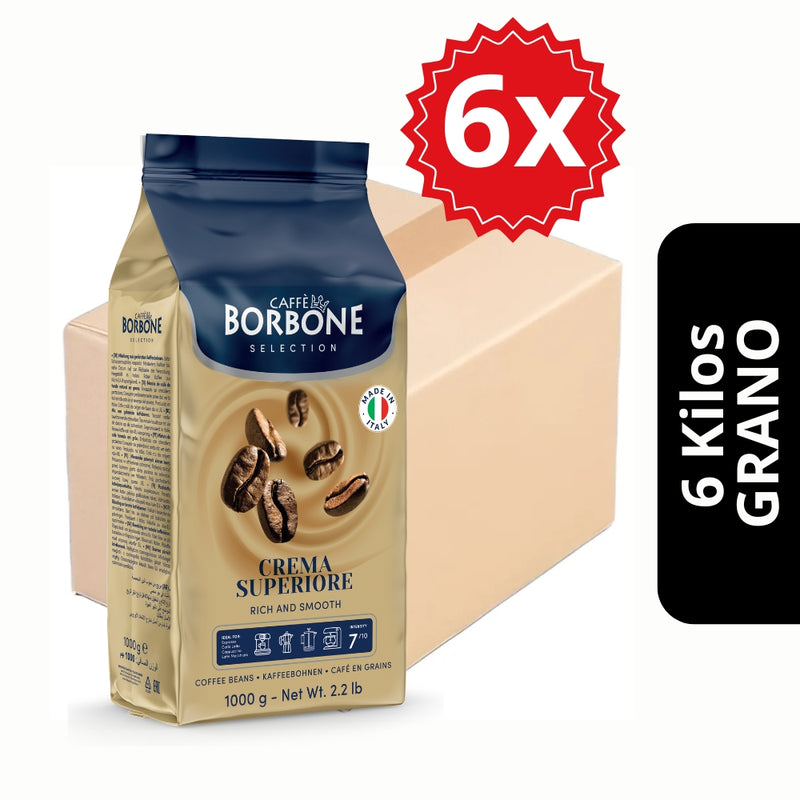Pack 6kg Borbone Crema Superiore en Grano — espresso napolitano cremoso para cafeterías