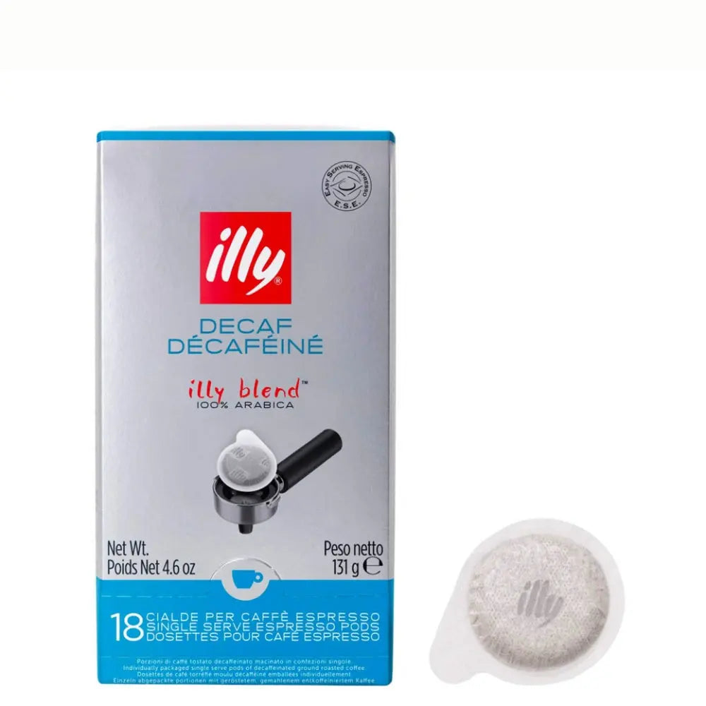 Café Illy Pods Descafeinado 18 unidades E.S.E — monodosis 100% arábica sin cafeína