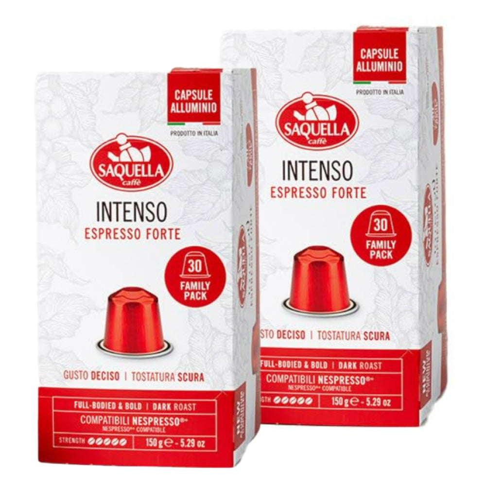2x - Saquella Intenso 30 Cápsulas para Nespresso