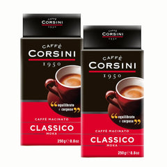 Pack 2x Café Corsini Classico Molido — 100% arábica para moka, intensidad 7/10