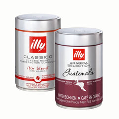 Pack Especial Café Illy en Grano 500g — dos perfiles 100% arábica, Guatemala y Classico
