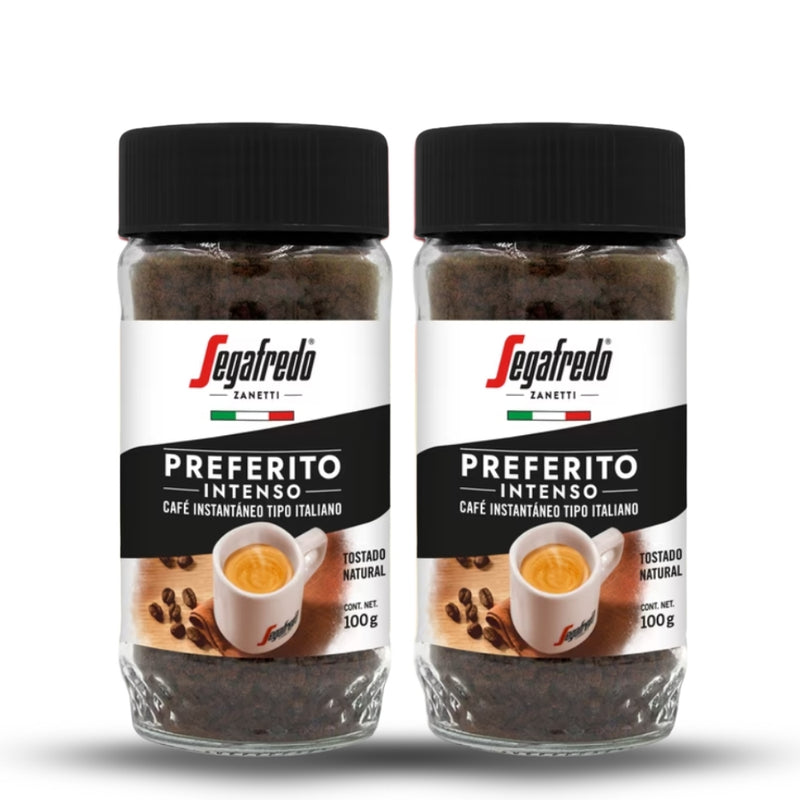 2x Segafredo Preferito Intenso Instantáneo 100g — instantáneo 9/10, notas de cacao y caramelo