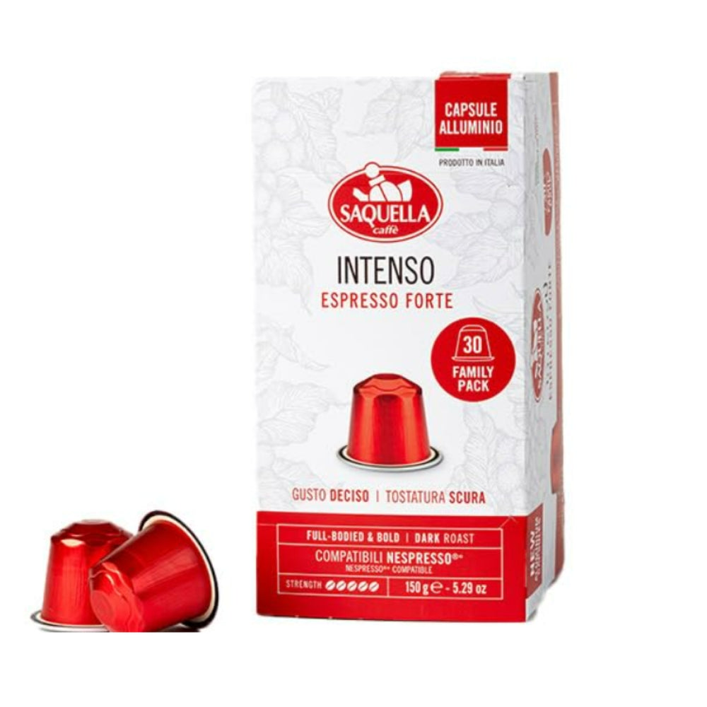 Saquella Intenso 30 Cápsulas para Nespresso