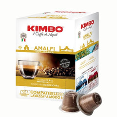 50 Cápsulas Kimbo Amalfi Nespresso — espresso napolitano suave y aromático