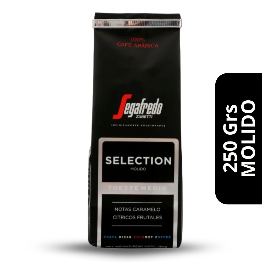 Café Segafredo Selection Costa Rica Molido 250g — 100% arábica de Costa Rica, notas cítricas