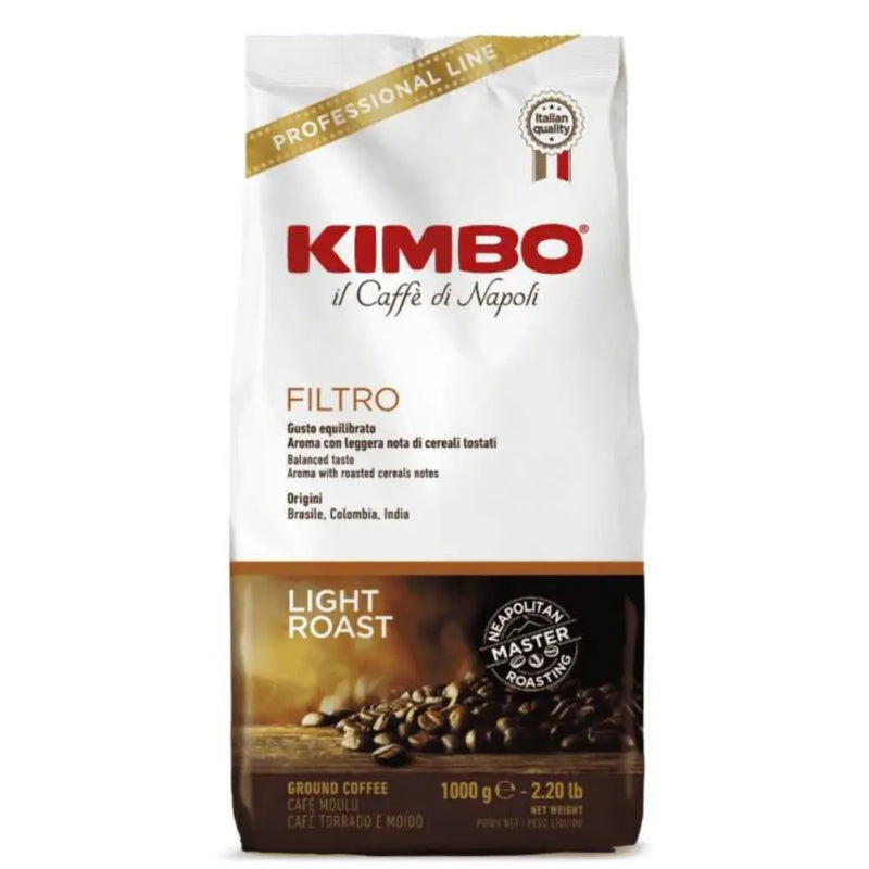 Café Kimbo Molido 1kg — blend napolitano de cuerpo alto e intensidad equilibrada