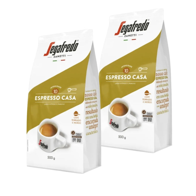 2x Café Segafredo Espresso Casa Molido 250g — blend italiano tueste medio, aroma envolvente