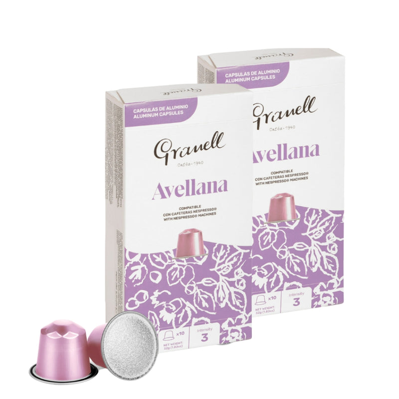2x Cápsulas Granell Avellana Nespresso — cápsulas Nespresso aromatizadas sabor avellana