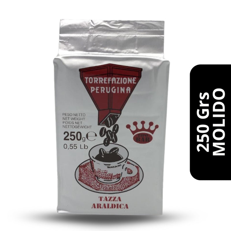 Café Batani Tazza Araldica Molido 250g — blend 50% arábica y 50% robusta italiano
