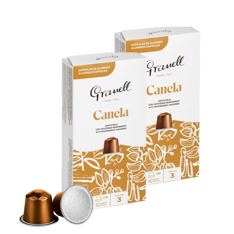 2x Cápsulas Granell Canela Nespresso — cápsulas Nespresso aromatizadas toque de canela