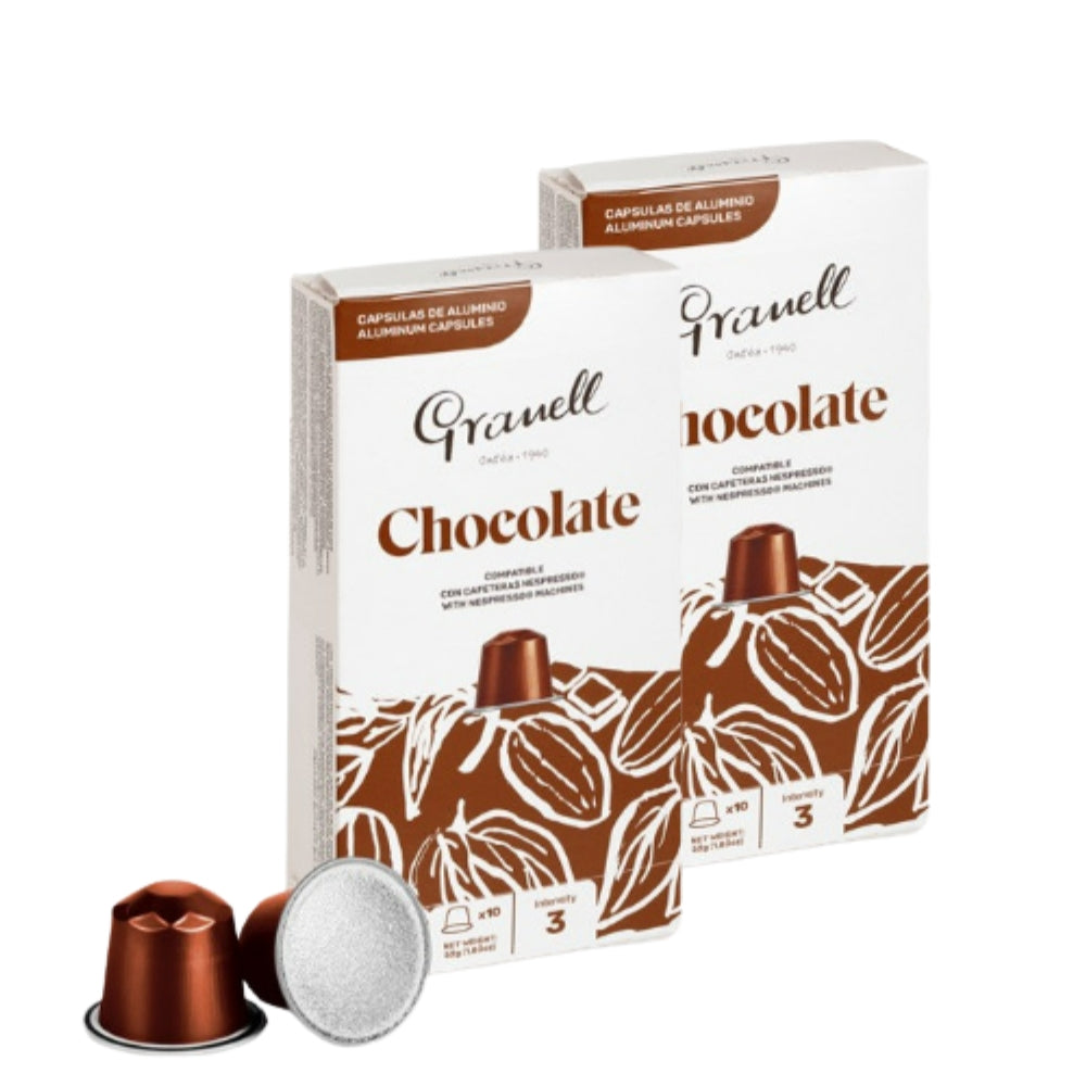 2x Cápsulas Granell Chocolate Nespresso — cápsulas Nespresso aromatizadas con notas de cacao