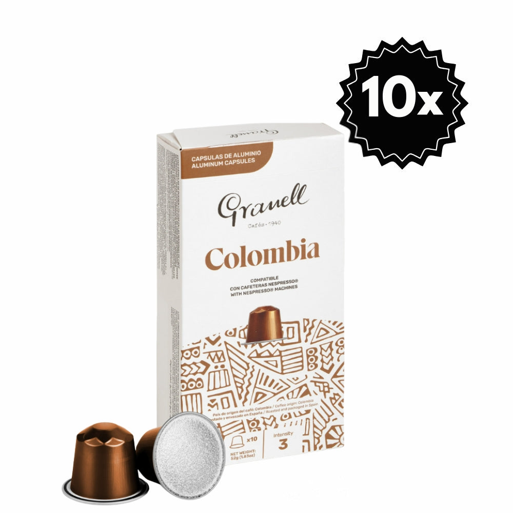 100 Cápsulas Granell Colombia Nespresso — cápsulas Nespresso de origen Colombia
