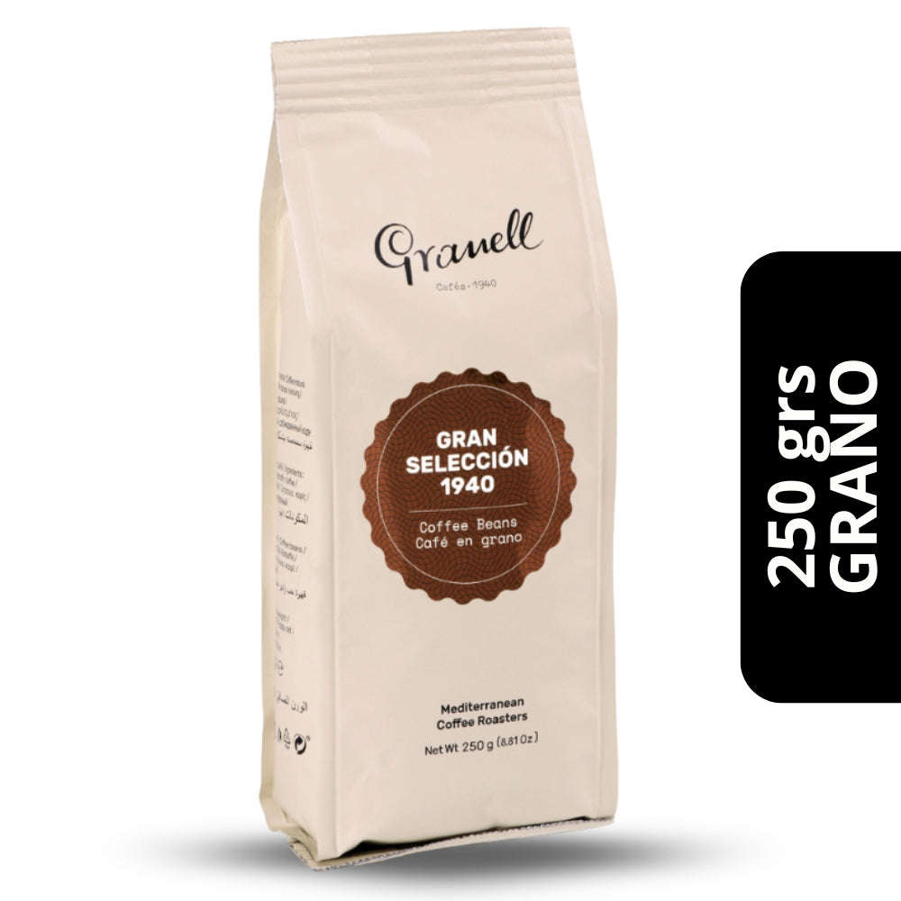Café Granell Gran Selección 1940 Blend en Grano 250g — 100% arábica, notas de cacao