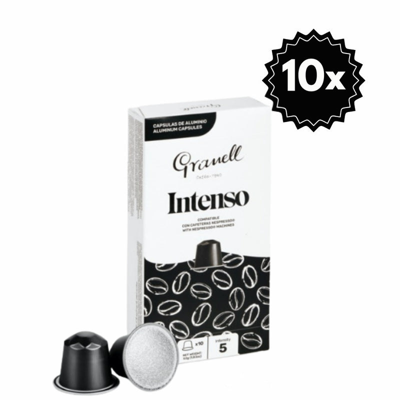 100 Cápsulas Granell Intenso Nespresso — cápsulas Nespresso espresso intenso y persistente