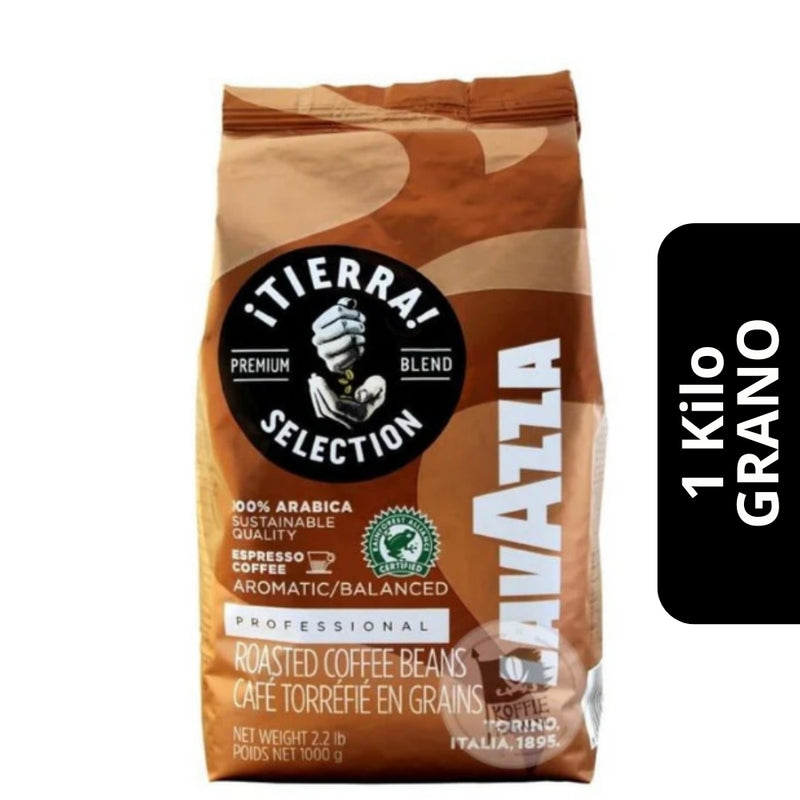Café Lavazza Tierra Selection en Grano 1kg — 100% arábica Rainforest Alliance, sabor limpio