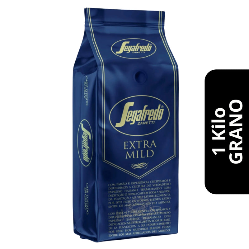 Café Segafredo Extra Mild en Grano 1kg — perfil suave y aromático, notas dulces y florales