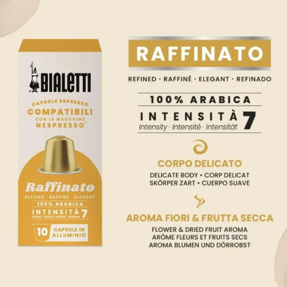 2x Cápsulas Bialetti Raffinato Nespresso — vista lateral del pack