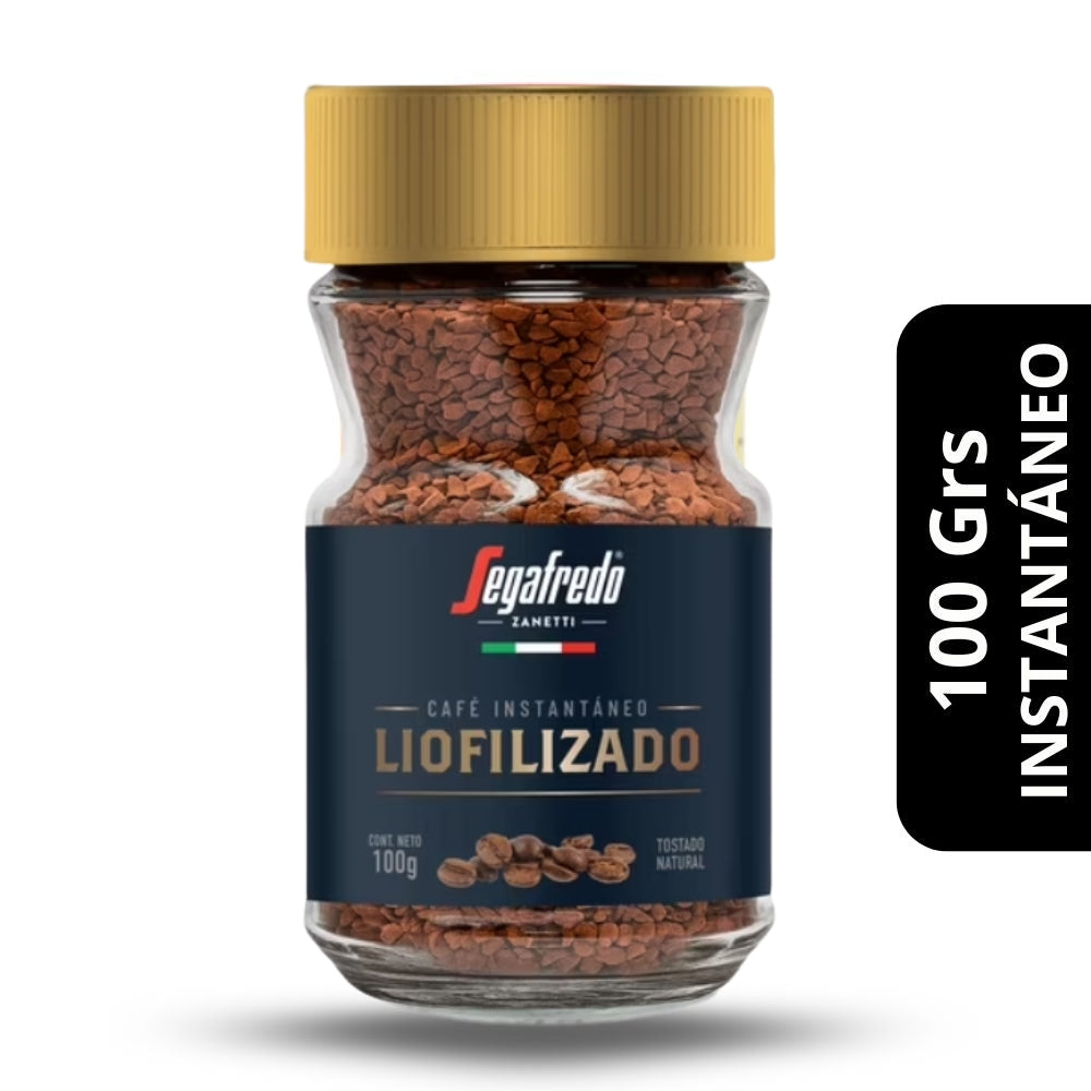 Café Segafredo Liofilizado Instantáneo 100g — liofilización que conserva el aroma del espresso