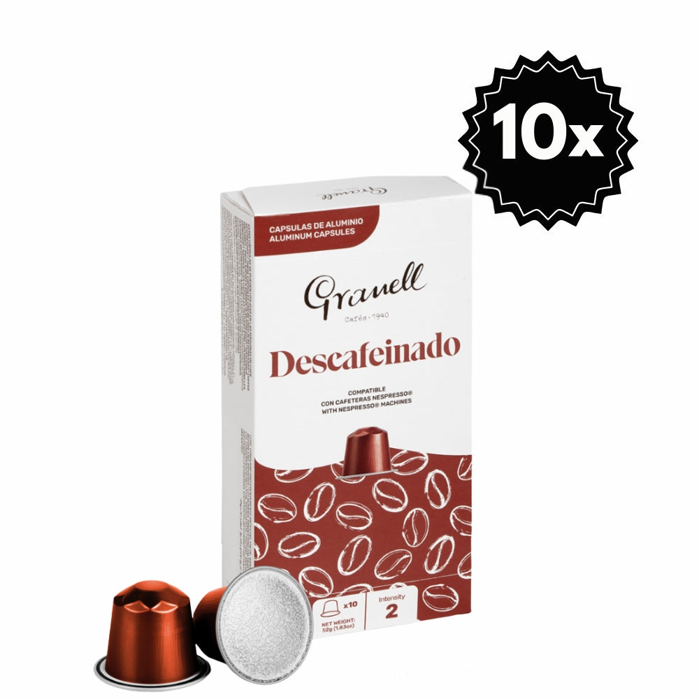 10x Granell Descafeinado cápsulas Nespresso® — cápsulas Nespresso descafeinadas, todo el sabor