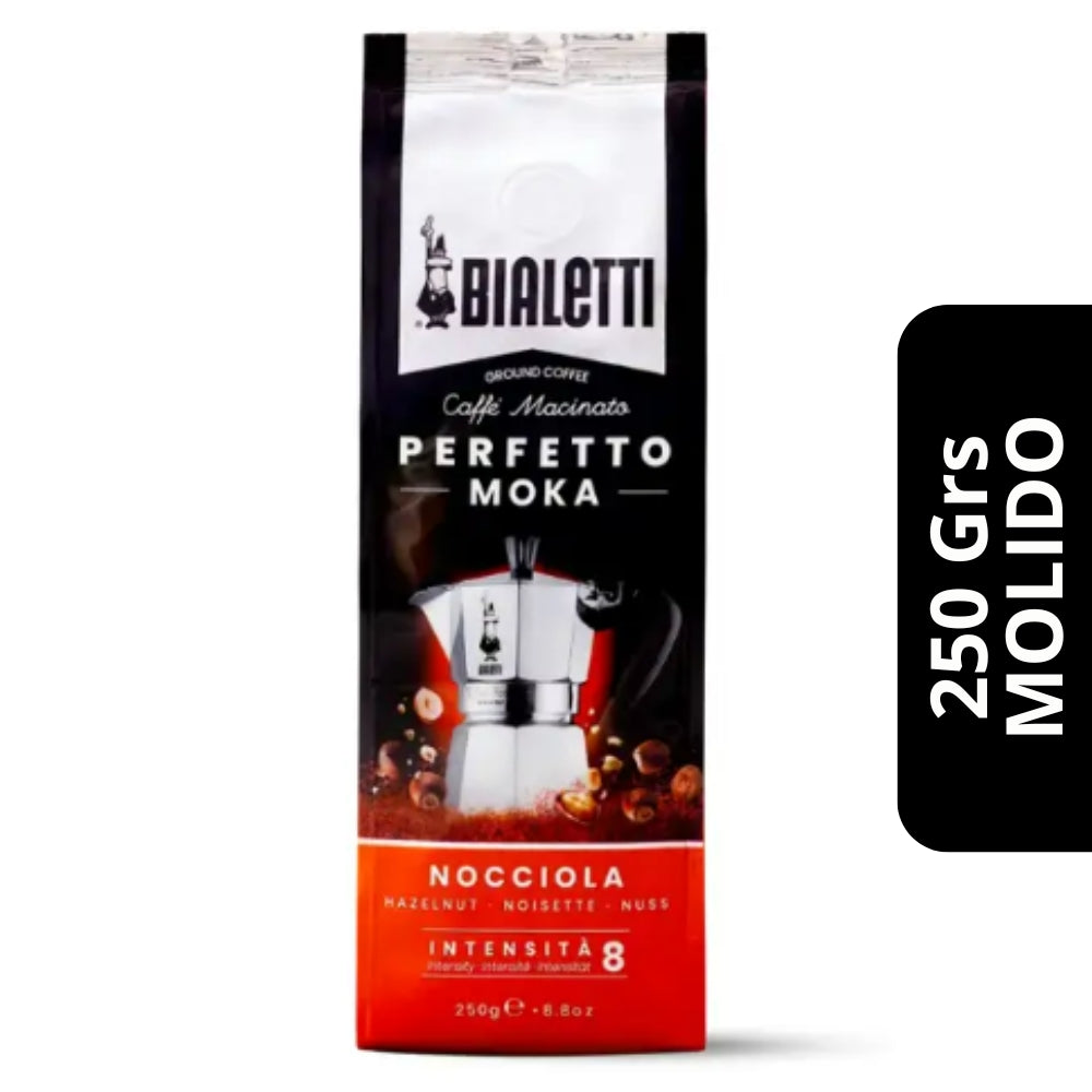 Café Bialetti Perfetto Moka Avellana 250g — molido para moka, aroma a avellana tostada