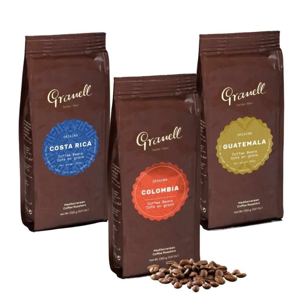 Pack Granell Orígenes en Grano — Costa Rica, Colombia y Guatemala, tres 100% arábica distintos