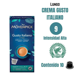 Mövenpick Crema Gusto Italiano Lungo cápsulas Nespresso® — lungo estilo italiano cremoso
