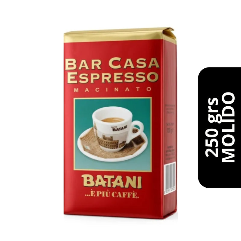 Café Batani Bar Casa Espresso Molido 250g — 80% arábica y 20% robusta, intensidad 8