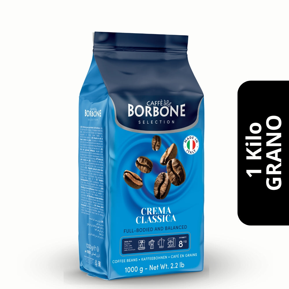 Café Borbone Crema Classica en Grano 1kg — granos tostados para espresso de crema densa