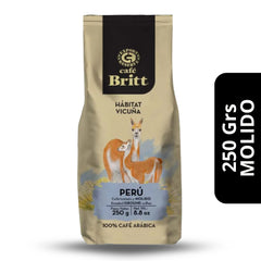 Café Britt Hábitat Vicuña Molido 250g — 100% arábica tueste medio, línea de conservación