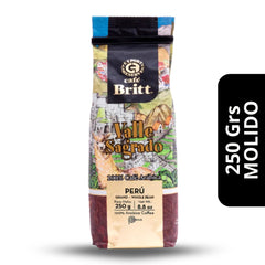 Café Britt Valle Sagrado Molido 250g — 100% arábica de altura, tueste medio, notas florales